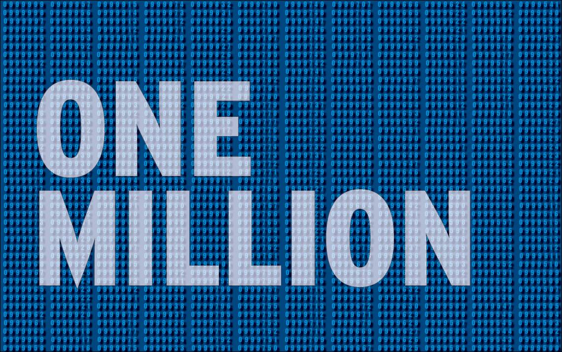 One Million written over numbers.