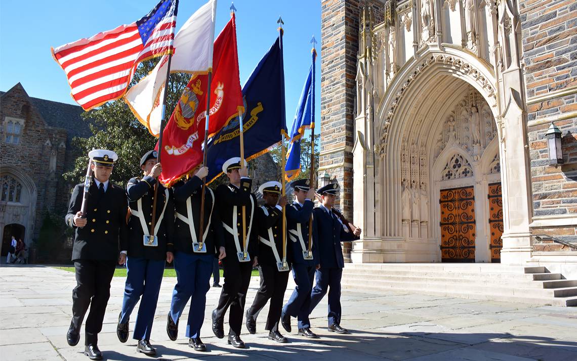 Duke will hold its annual Veterans Day ceremony Nov. 11 outside Duke Chapel.