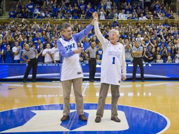 Countdown to Craziness and Blue vs White scrimmage.  2015 Nobel Prize in chemistry recipient, Paul Modrich, honored. 2012 Nobel laureate Robert Lefkowitz also present.
