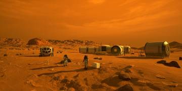 artist concept of human life on Mars