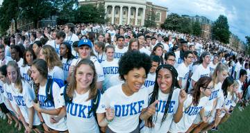 The Class of 2021 gathered for their class photo this past August. Who will be part of the Class of 2022? Photo by Duke Photography
