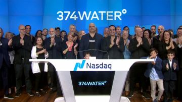 Newly listed 374Water rings the Nasdaq opening bell on July 1