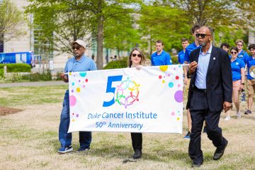 DCI staff and faculty march to mark 50 years of comprehensive cancer care and research at Duke