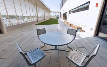 The new addition to Duke Regional Hospital features secure courtyards for patients, among many other amenities aimed as creating a welcoming space for healing. Photo courtesy of Duke Regional Hospital.