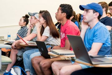 students in a computer science class.