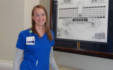 Elise Overstreet, a clinical nurse at Duke Regional Hospital, is a calming presence for patients and colleagues.
