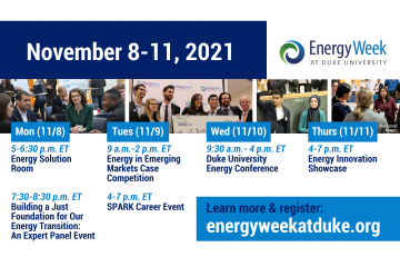 calendar for Energy Week at Duke