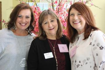 Metastatic Breast Cancer Thrivers: Patient advocate Katrina Cooke, Komen Development Director Pam Kohl, and patient advocate Rhonda Howell, in Oct. 2018. Cooke and Howell are both participating in three new DCI/UNC Lineberger metastatic breast cancer rese
