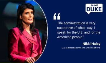 Nikki Haley: I speak for the US and for the American people