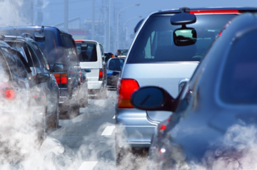 air pollution coming out off vehicles