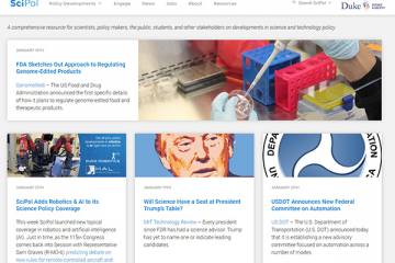 A screenshot of SciPol’s handy news page.