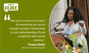 Tarana Burke: “We won’t survive if we don’t do everything we can to change society’s relationship to and understanding of and complicity with sexual violence.”