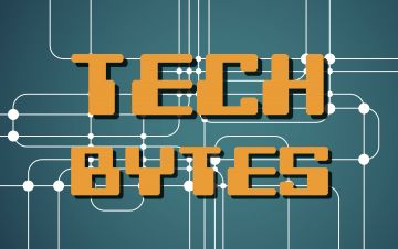 Tech Bytes logo against green backdrop