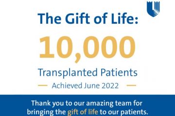 card marking 10000 transplants at Duke