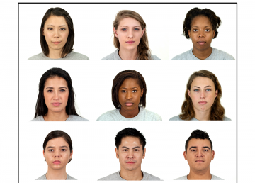 Montage of faces used in psychology study of snap judgments